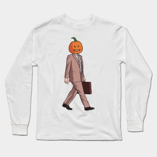 Pumpkin Head Halloween Meme Long Sleeve T-Shirt